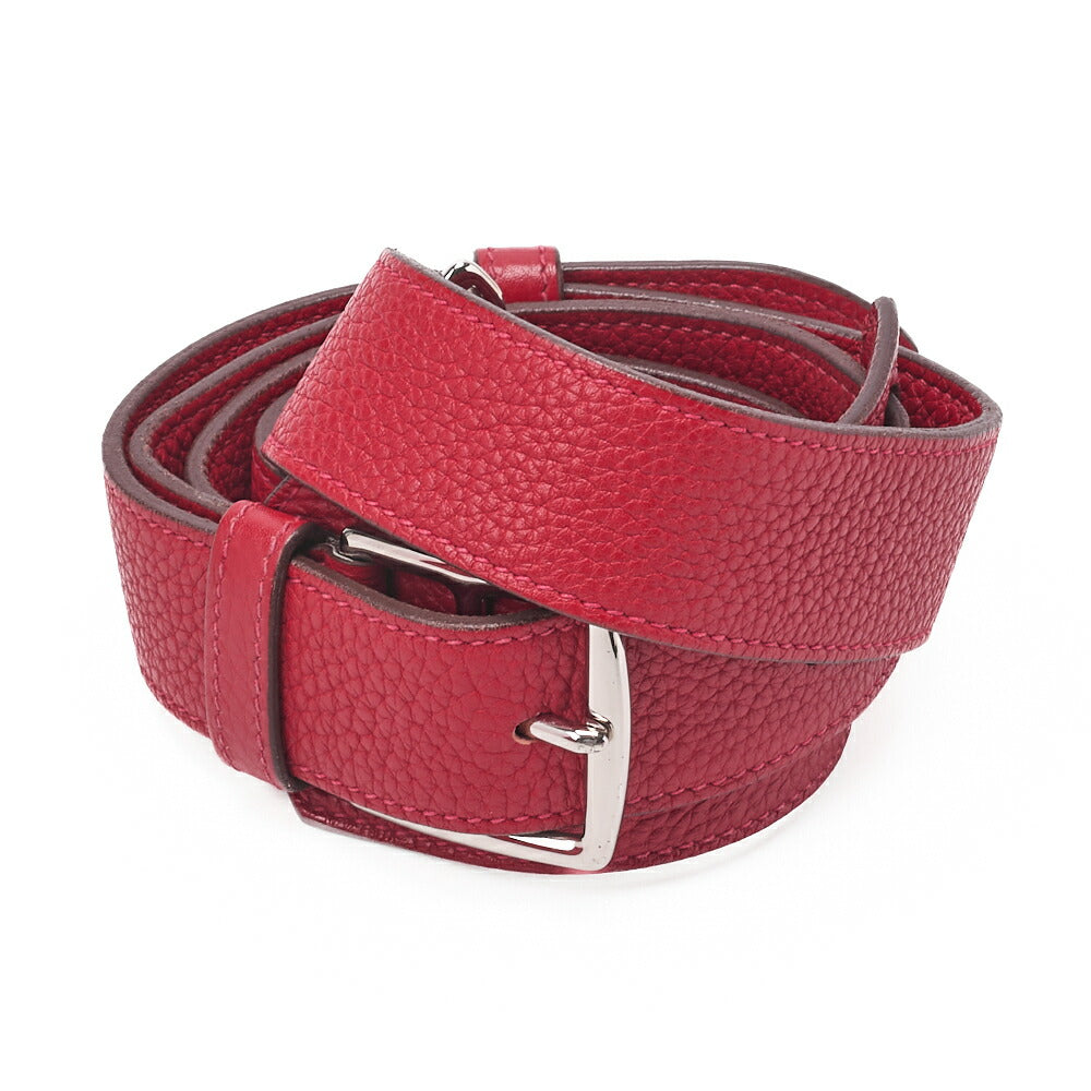 HERMES Gypsiere 34 Shoulder Bag Tryon Clemence Rouge Casaque Silver-Tone Hardware Pre-Owned