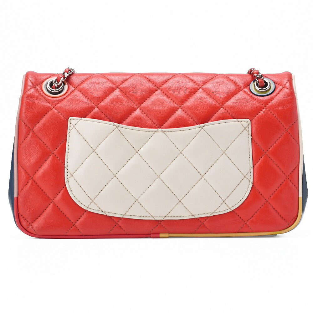 CHANEL Shoulder Bag Matelasse Denim Blue Single Flap Turn Lock Silver-Tone Hardware Pre-Owned