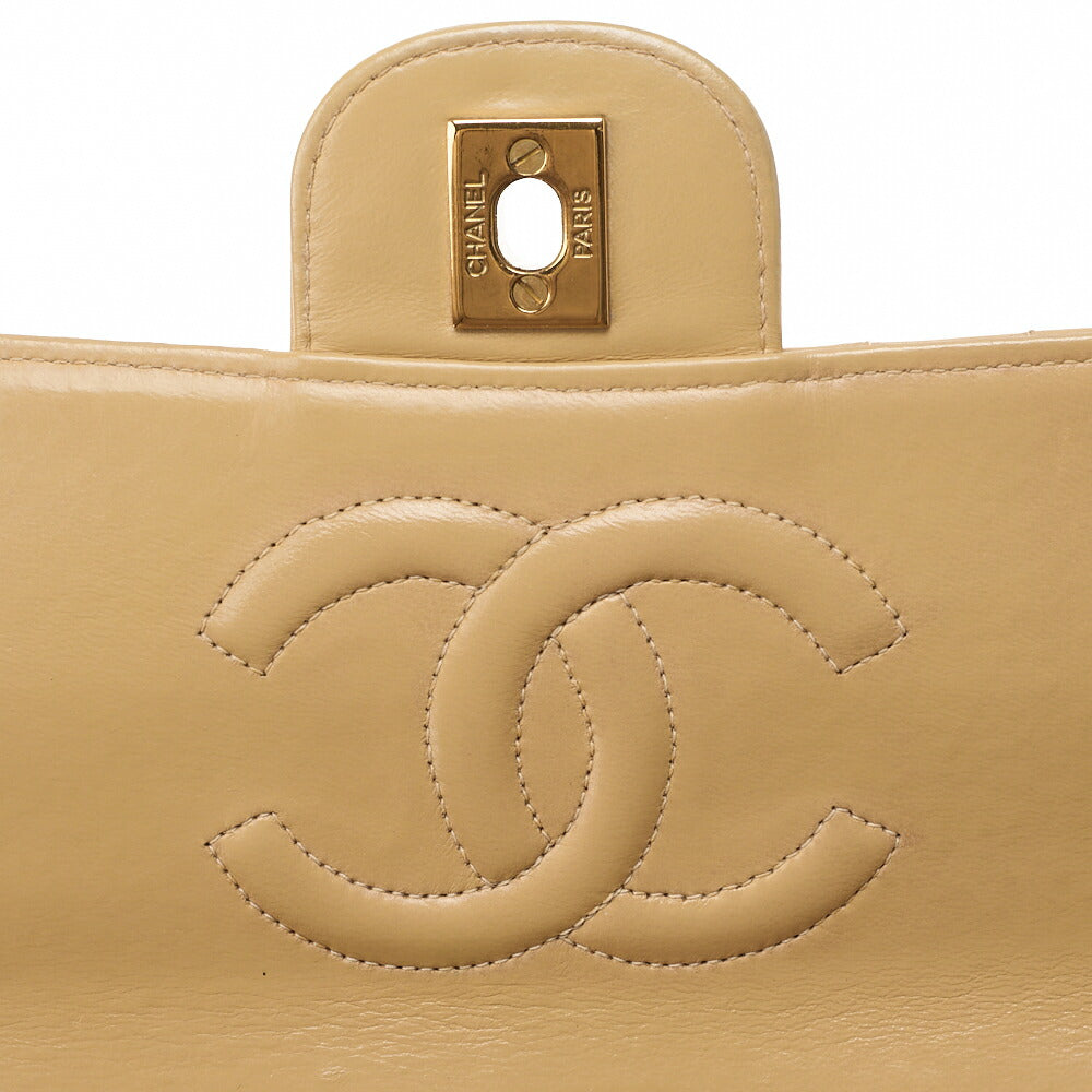 CHANEL Handbag Matelasse Coco Handle Lambskin Beige Gold-Tone Hardware Pre-Owned