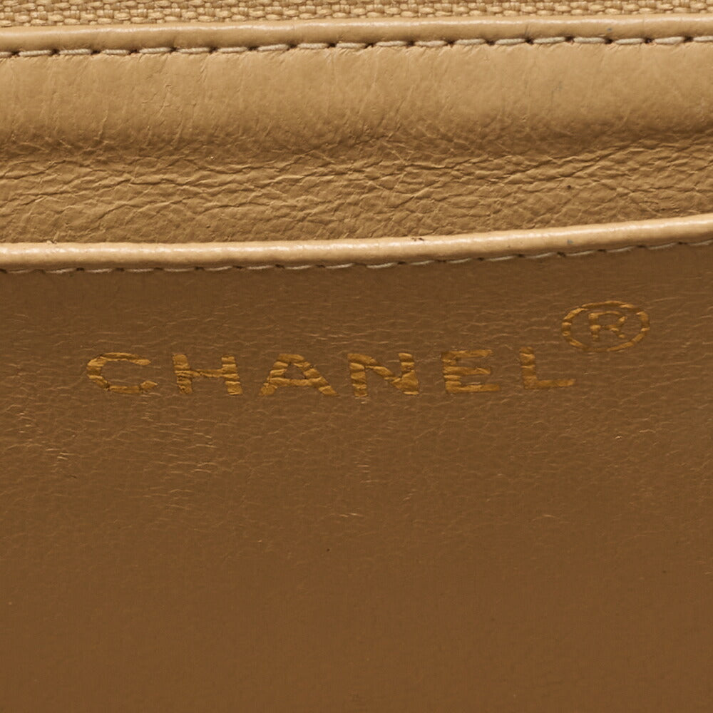 CHANEL Handbag Matelasse Coco Handle Lambskin Beige Gold-Tone Hardware Pre-Owned