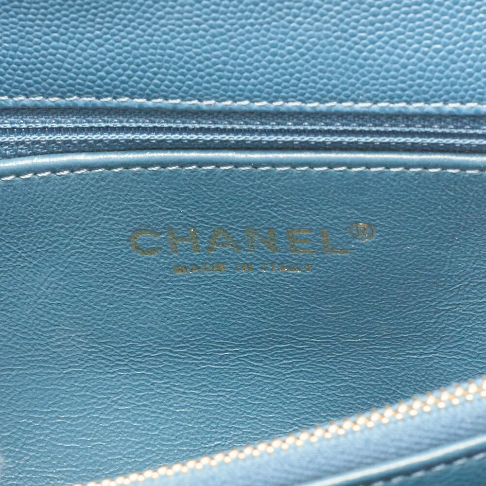 CHANEL Shoulder Tote Bag Matelasse Coco Handle 2WAY Caviar Skin Navy Gold-Tone Hardware Pre-Owned
