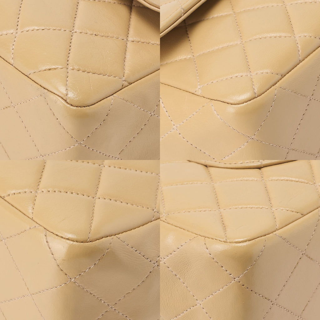 CHANEL Handbag Matelasse Coco Handle Lambskin Beige Gold-Tone Hardware Pre-Owned