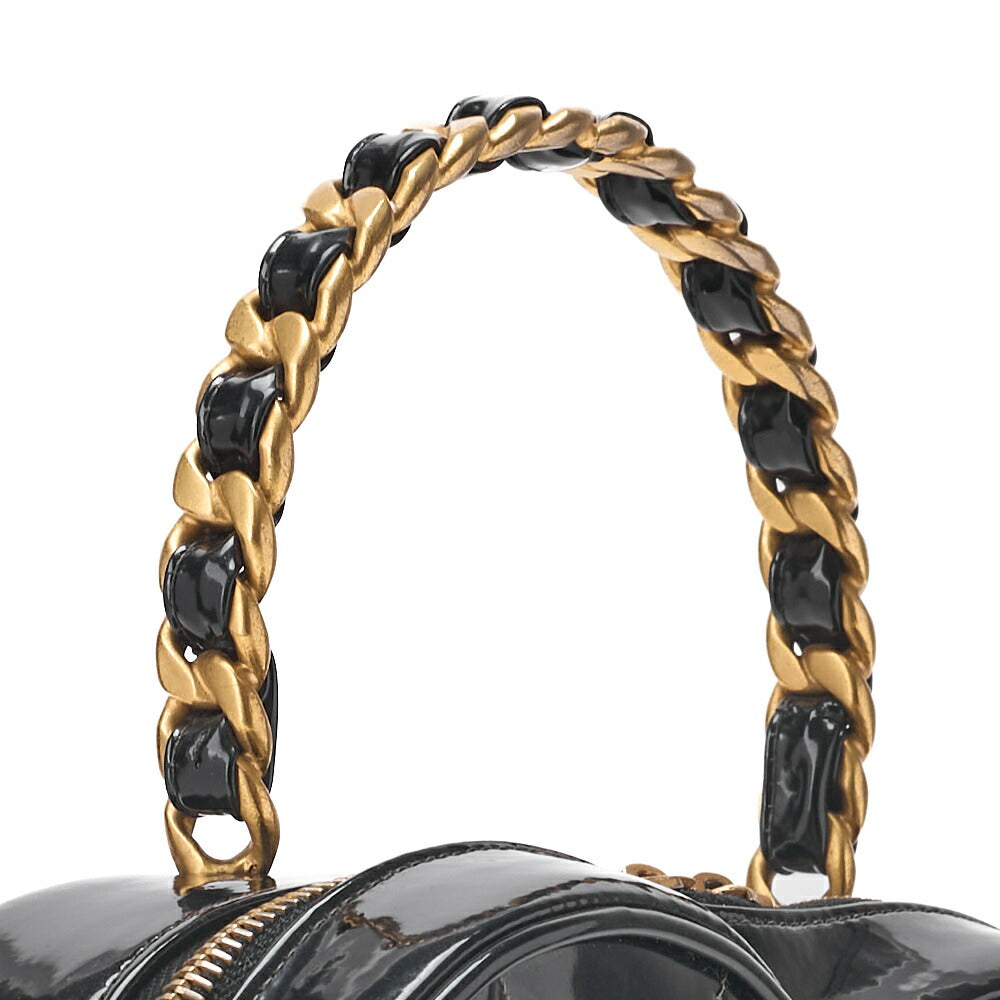 CHANEL Handbag Matelasse Coco Mark Heart Canvas Black Gold-Tone Hardware Pre-Owned