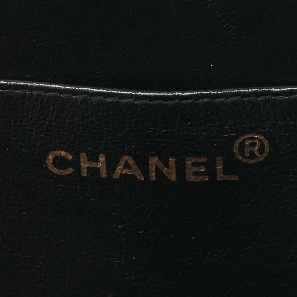 CHANEL Handbag Matelasse Coco Mark Heart Canvas Black Gold-Tone Hardware Pre-Owned