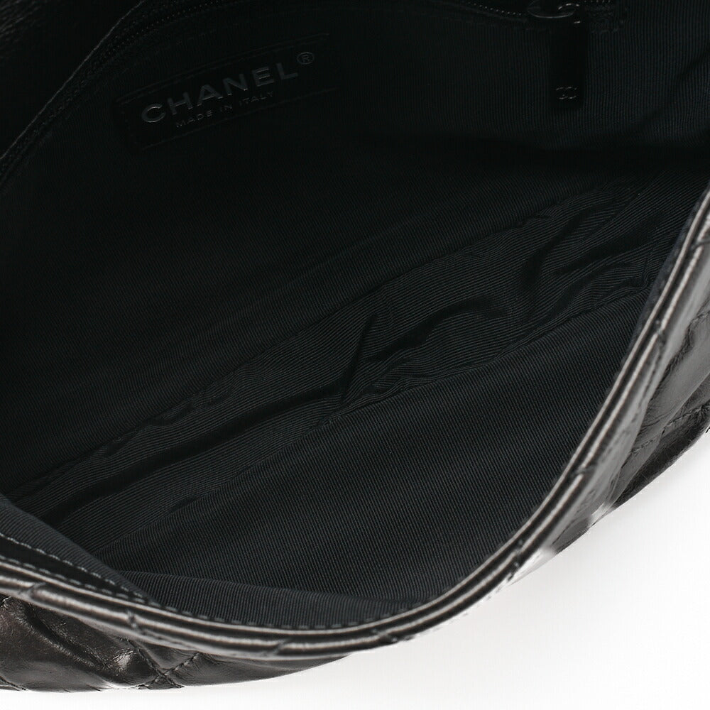 CHANEL Shoulder Bag, Matelasse, Vintage Calf, Black, Black Metal Hardware, Pre-Owned