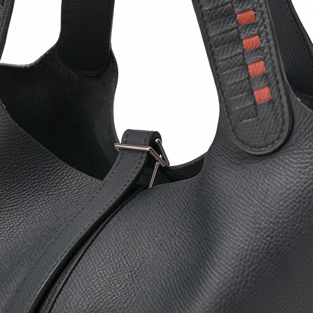 HERMES Handbag Picotan Lock MM Epson Blue de Prusse Blue Silver-Tone Hardware Pre-Owned