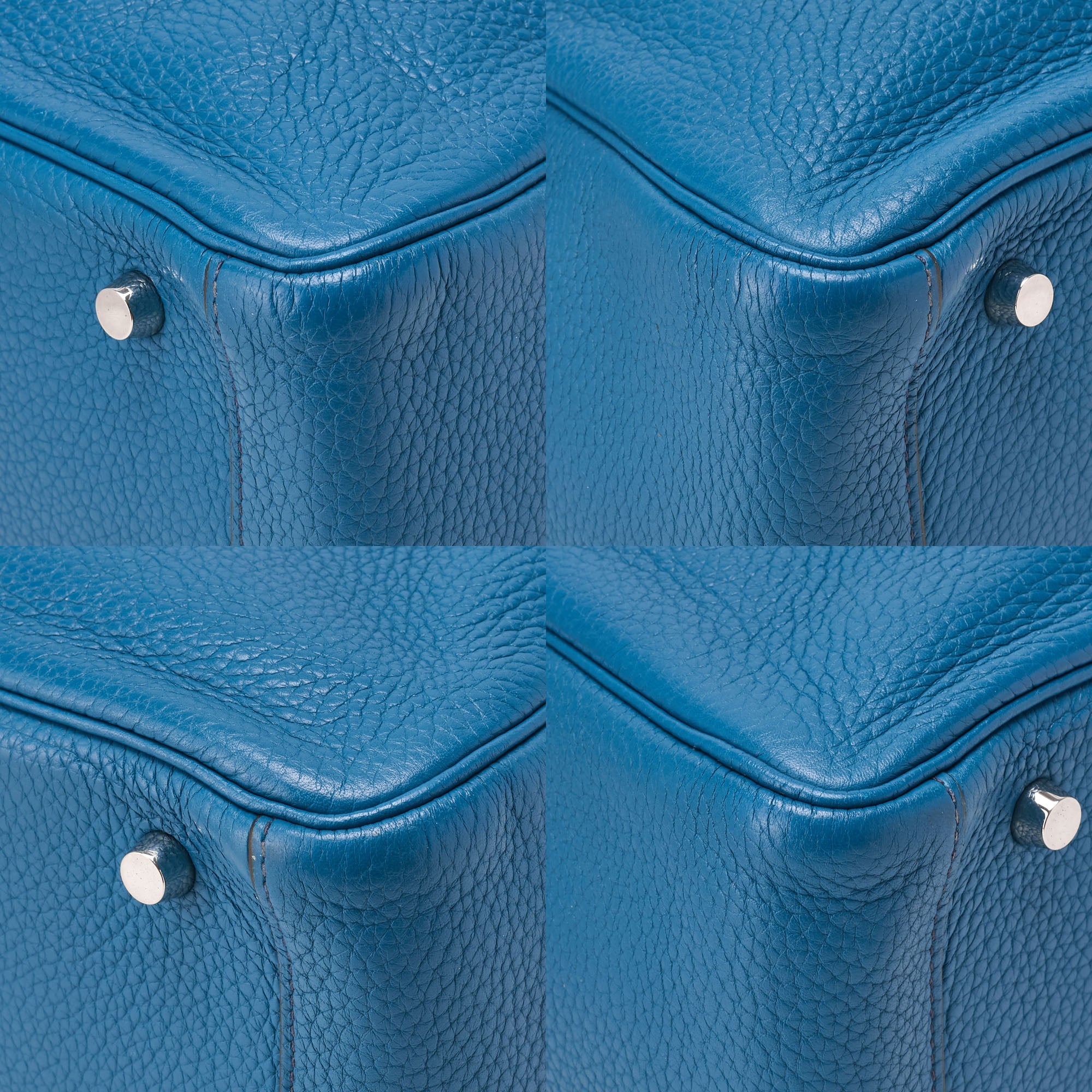 HERMES Lindy 30 2WAY Shoulder Bag Tryon Clemence Blue Iris Silver-Tone Hardware Pre-Owned