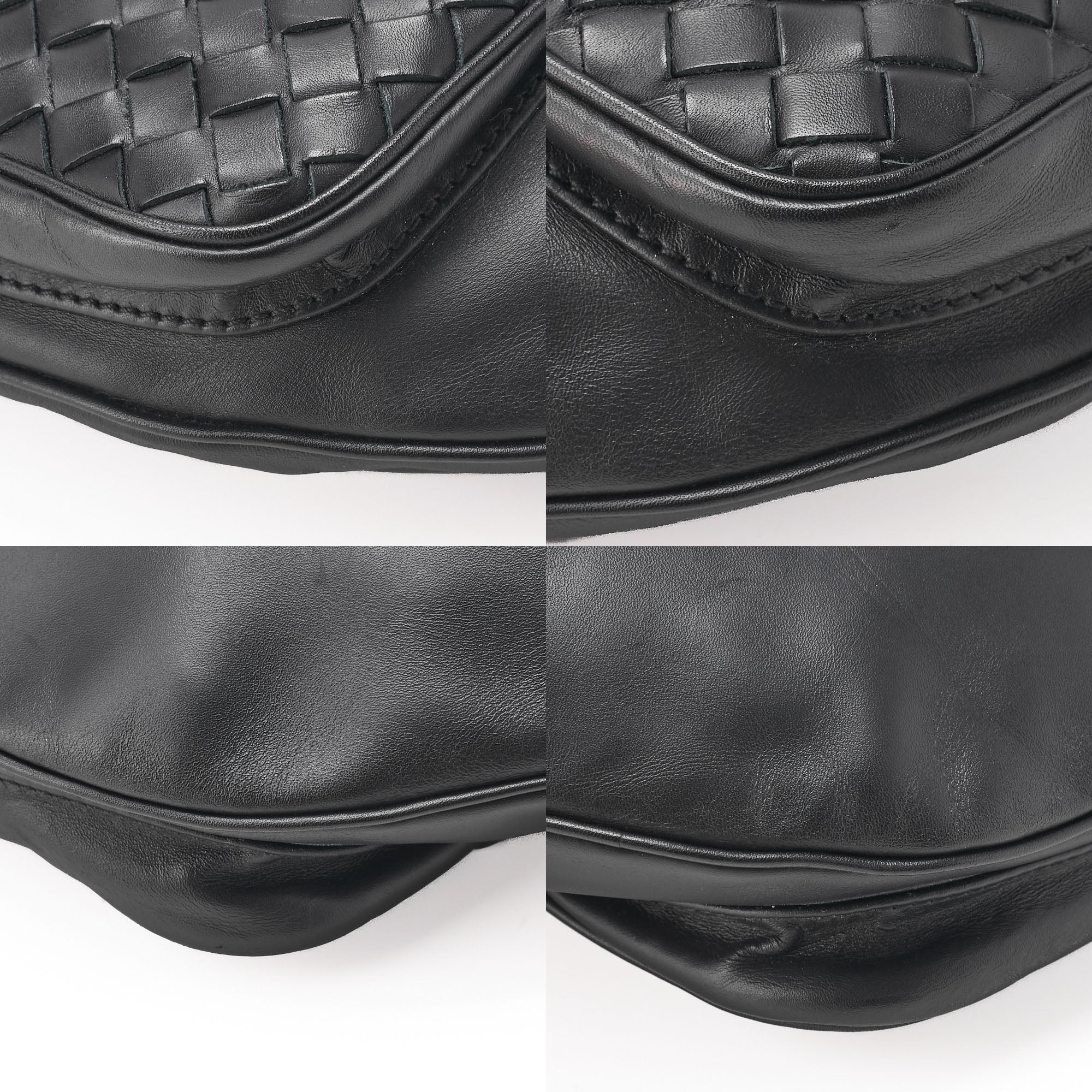 Bottega Veneta Messenger Bag Waist Pouch Intrecciato Lambskin Black Gold-Tone Hardware Pre-Owned