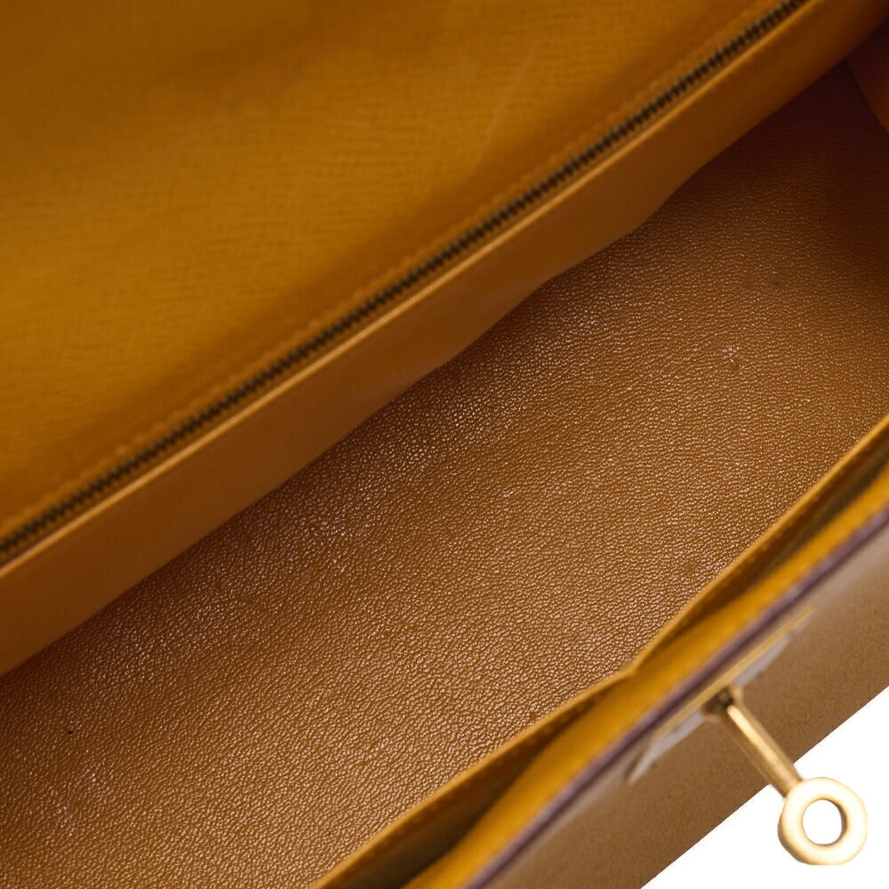 HERMES Kelly 32 Handbag, Kushbel Yellow, Gold-Tone Hardware, Pre-Owned