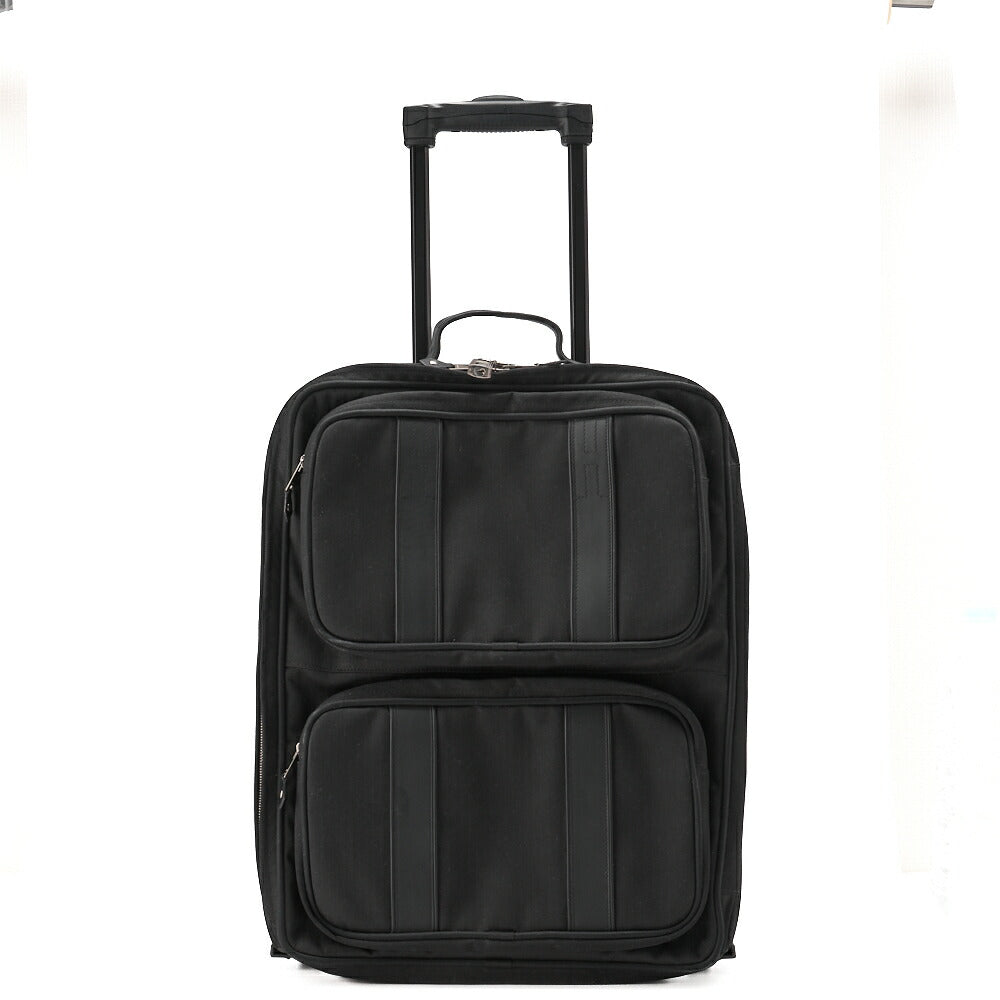 HERMES Acapulco Carry Bag Toile Chevron Black Gold-Tone Hardware Pre-Owned