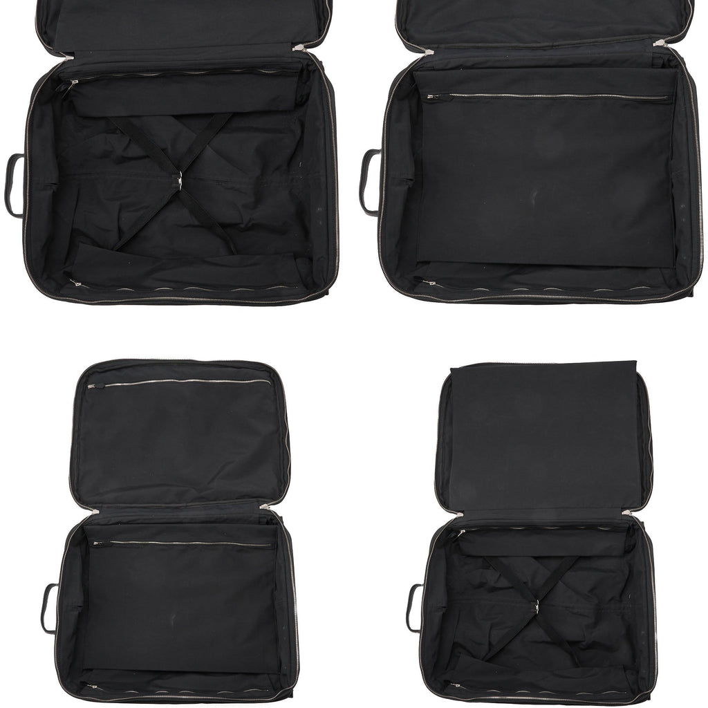 HERMES Acapulco Carry Bag Toile Chevron Black Gold-Tone Hardware Pre-Owned