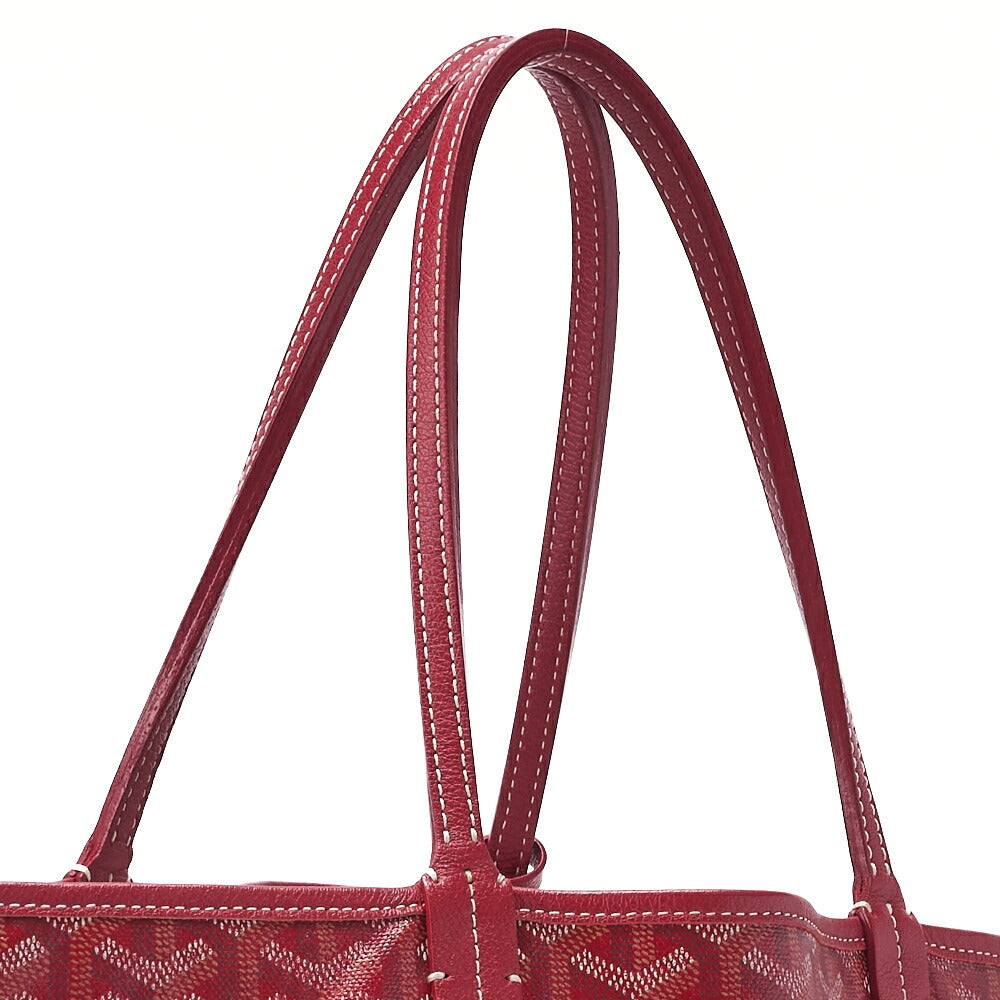 GOYARD Saint Louis PM Tote Bag, Coated Canvas, Red, Silver-Tone Hardware, Pre-Owned