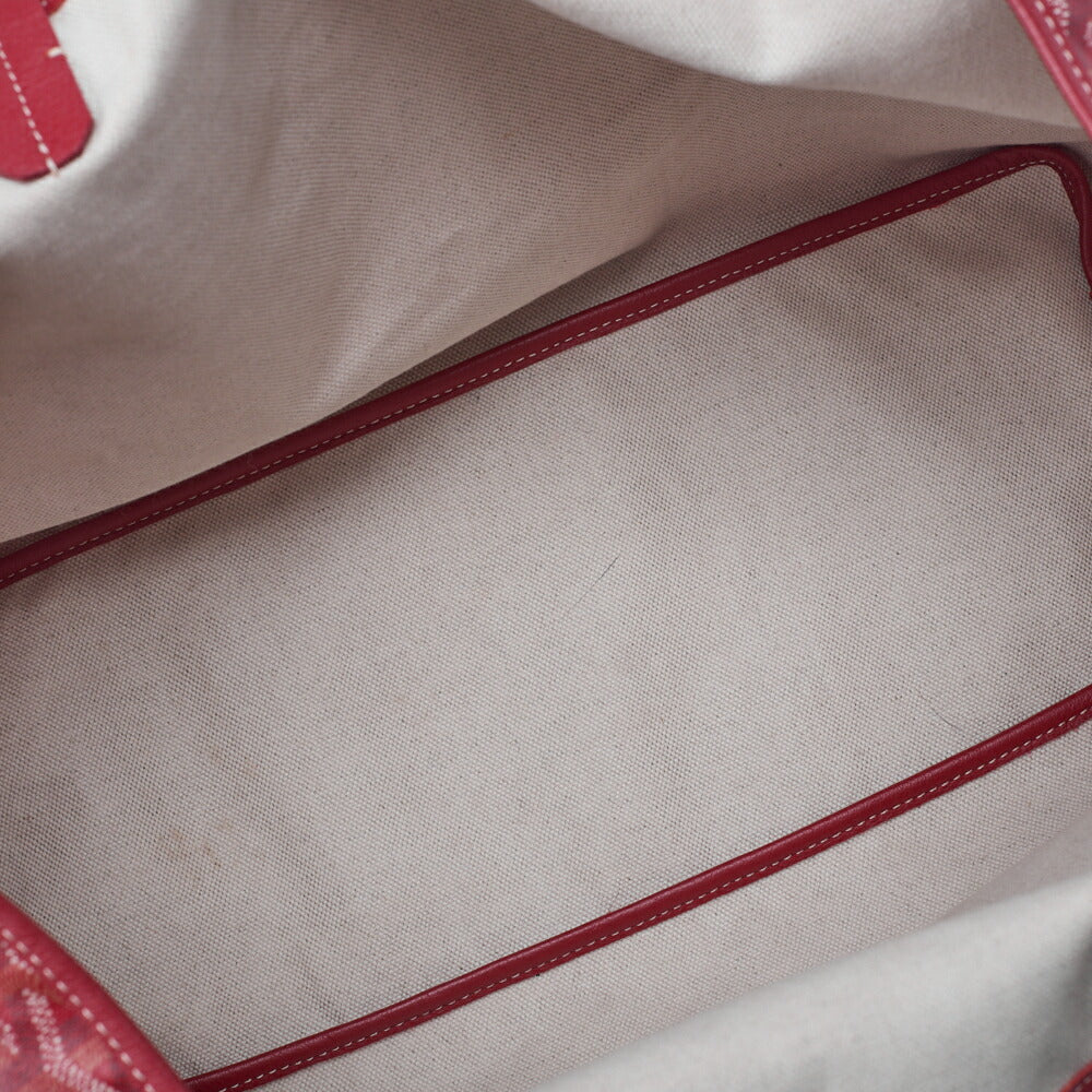 GOYARD Saint Louis PM Tote Bag, Coated Canvas, Red, Silver-Tone Hardware, Pre-Owned