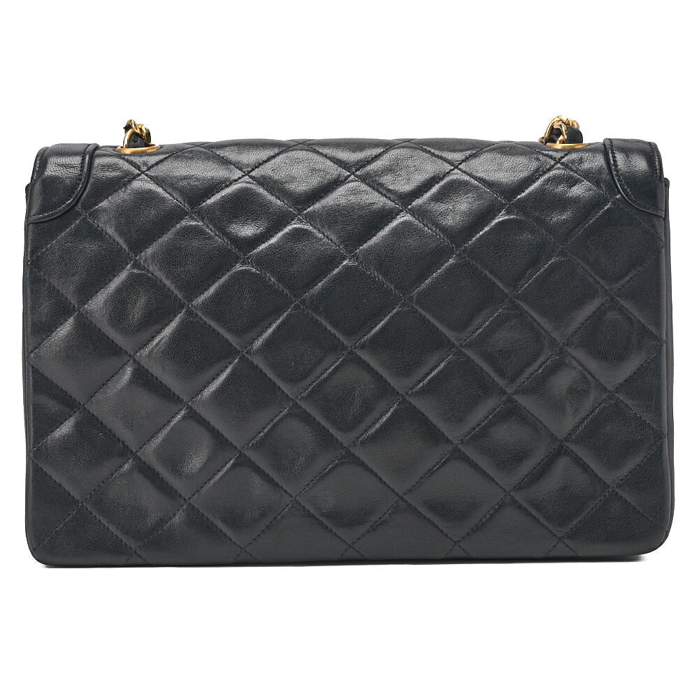 CHANEL Mini Shoulder Bag Matelasse Turn Lock Lambskin Navy Gold-Tone Hardware Pre-Owned