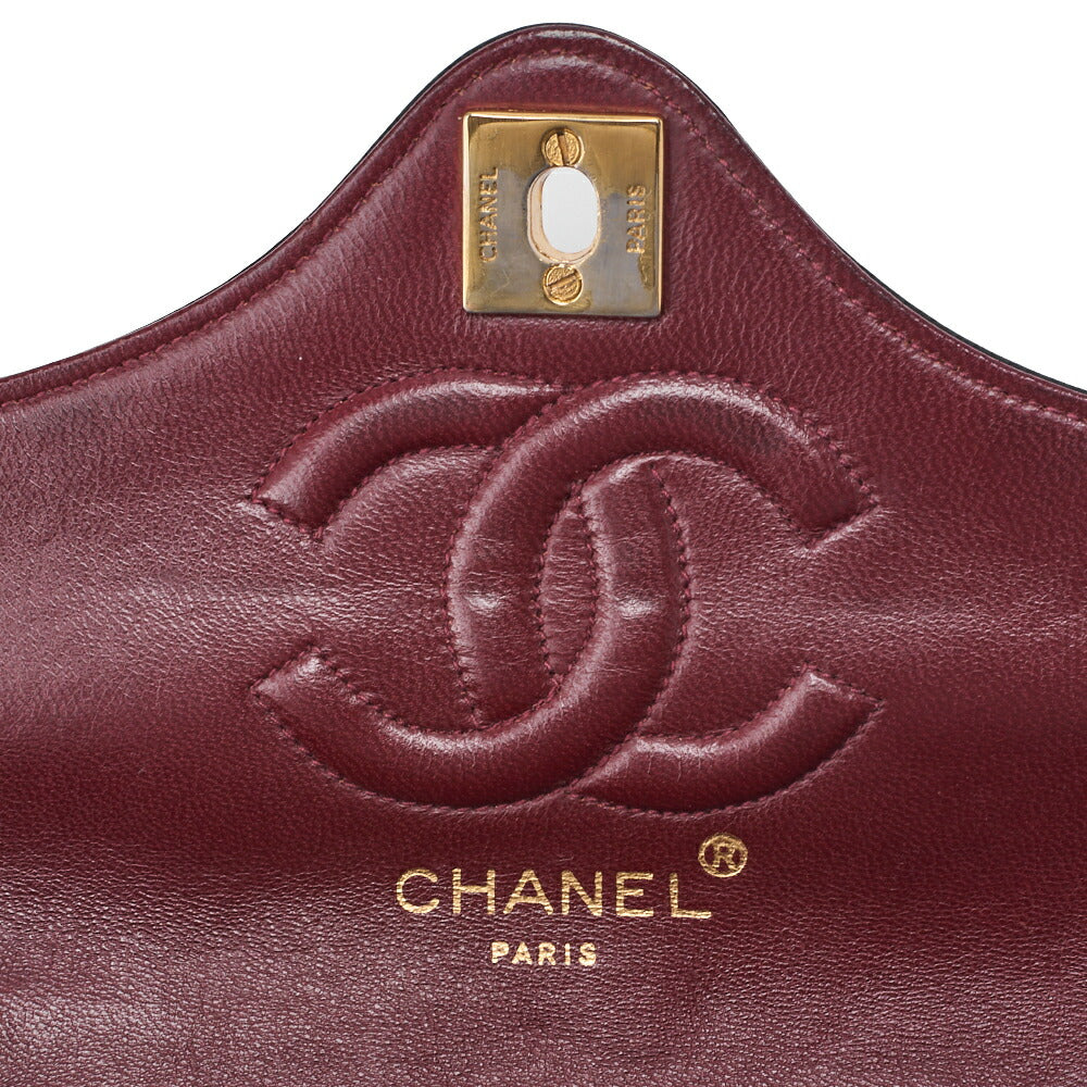 CHANEL Mini Shoulder Bag Matelasse Turn Lock Lambskin Navy Gold-Tone Hardware Pre-Owned