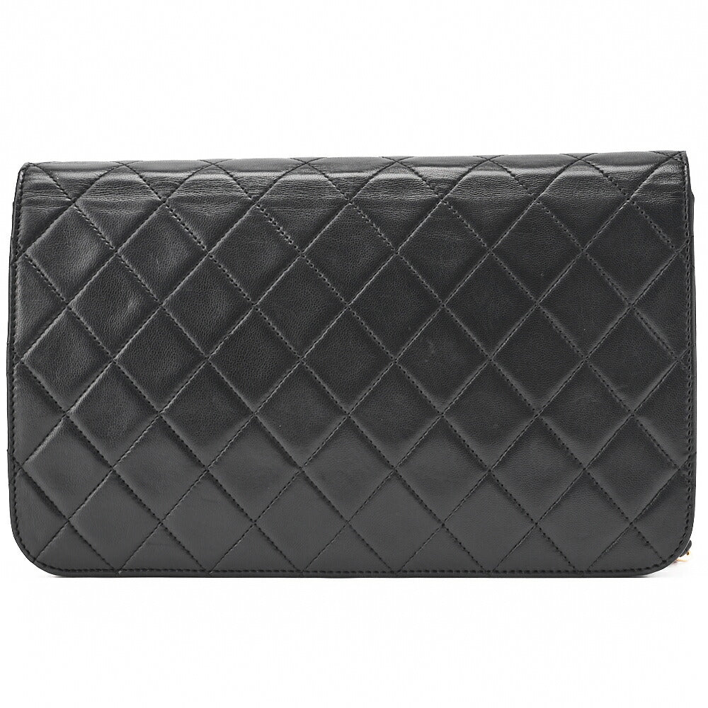CHANEL Chain Shoulder Bag Matelasse Push Lock Lambskin Black Gold-Tone Hardware Pre-Owned