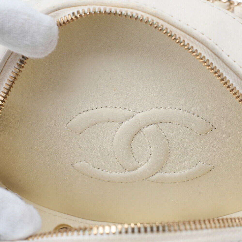 CHANEL Shoulder Bag, Float Chain Shoulder, Lambskin and Vinyl, Black, Gold-Tone Hardware, Pre-Owned