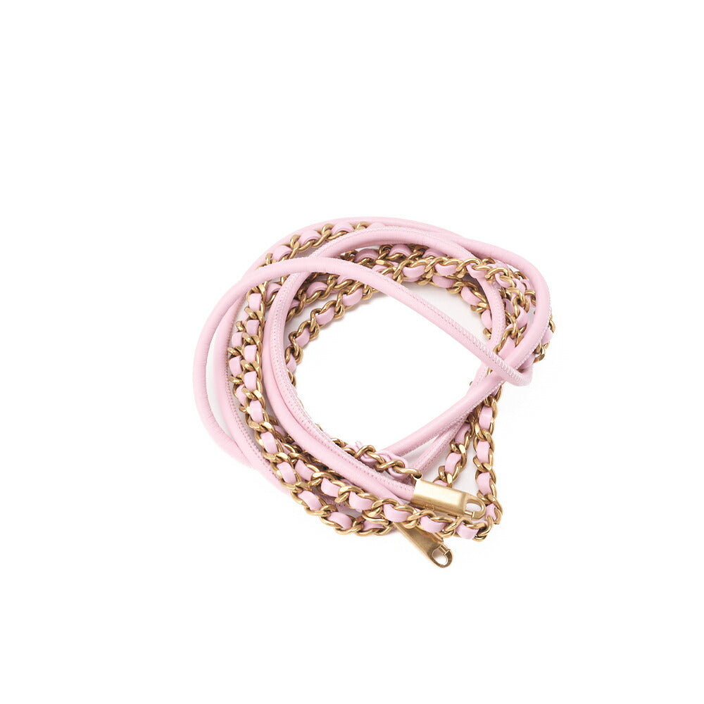 Chanel 22 Mini Drawstring Chain Shoulder Bag, Calfskin, Pink, Gold-Tone Hardware, Pre-Owned