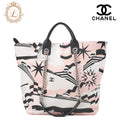 CHANEL Shoulder Tote Bag Cruise Line Coco Charm Canvas Multicolor Silver-Tone Hardware Pre-Owned