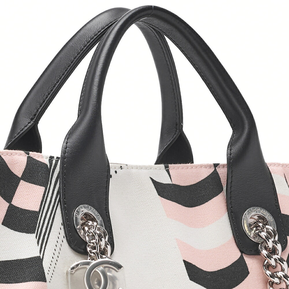 CHANEL Shoulder Tote Bag Cruise Line Coco Charm Canvas Multicolor Silver-Tone Hardware Pre-Owned