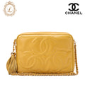 CHANEL Shoulder Bag, Matelasse Outside Flap Fringe Chain, Lambskin, Black, Gold-Tone Hardware, Pre-Owned
