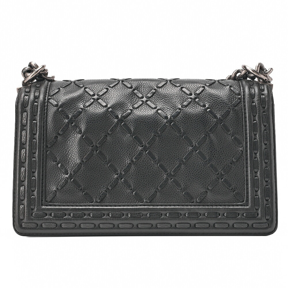 CHANEL Shoulder Bag, Boy Chanel V Stitch, Denim, Silver-Tone Hardware, Pre-Owned