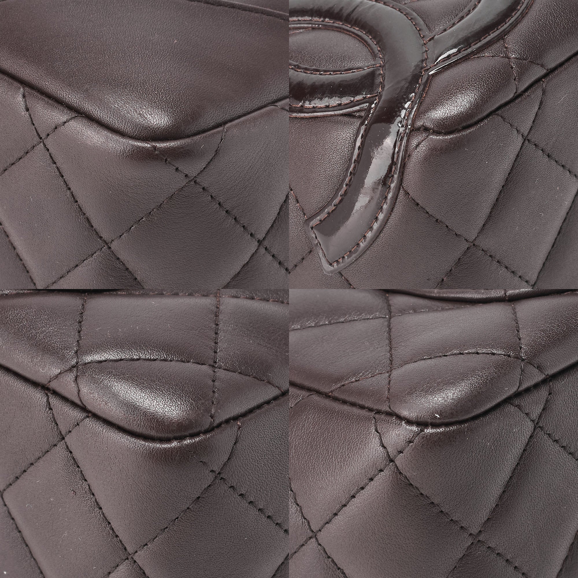 CHANEL Mini Tote Bag, Cambon Line, Calfskin, Brown, Silver-Tone Hardware, Pre-Owned