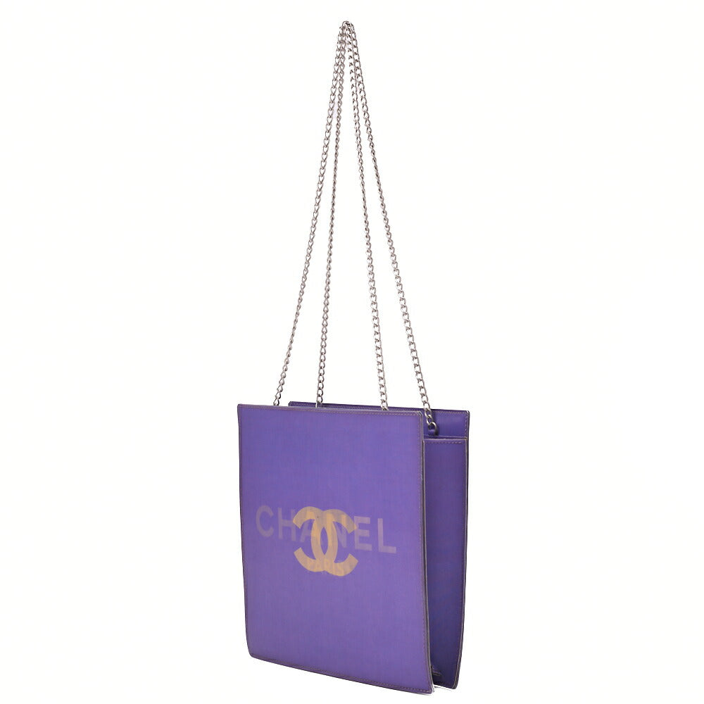 Chanel Shoulder Bag Coco Mark Logo Hologram Vinyl Purple Silver-Tone Hardware Pre-Owned