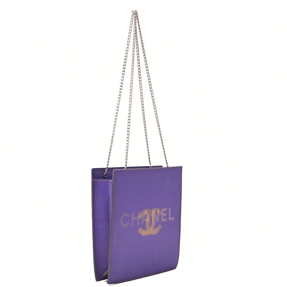 Chanel Shoulder Bag Coco Mark Logo Hologram Vinyl Purple Silver-Tone Hardware Pre-Owned