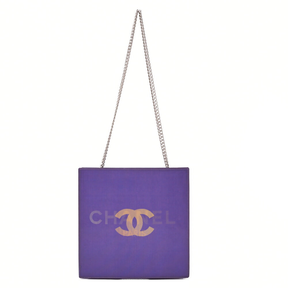 Chanel Shoulder Bag Coco Mark Logo Hologram Vinyl Purple Silver-Tone Hardware Pre-Owned