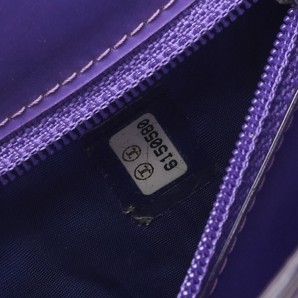 Chanel Shoulder Bag Coco Mark Logo Hologram Vinyl Purple Silver-Tone Hardware Pre-Owned