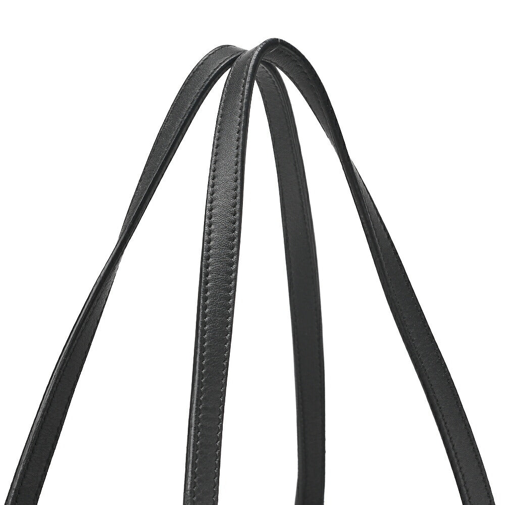 CHANEL  Tote Bag Coco Mark Canvas with Whistle Charm White × Black Silver-Tone Hardware, Pre-Owned