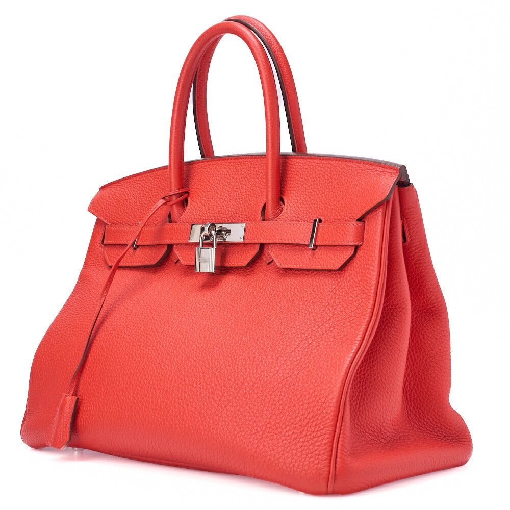 HERMES Birkin 35 Handbag Tryon Rose Jaipur  Silver-Tone Hardware, Pre-Owned
