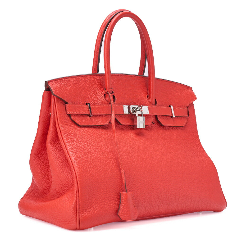 HERMES Birkin 35 Handbag Tryon Rose Jaipur  Silver-Tone Hardware, Pre-Owned