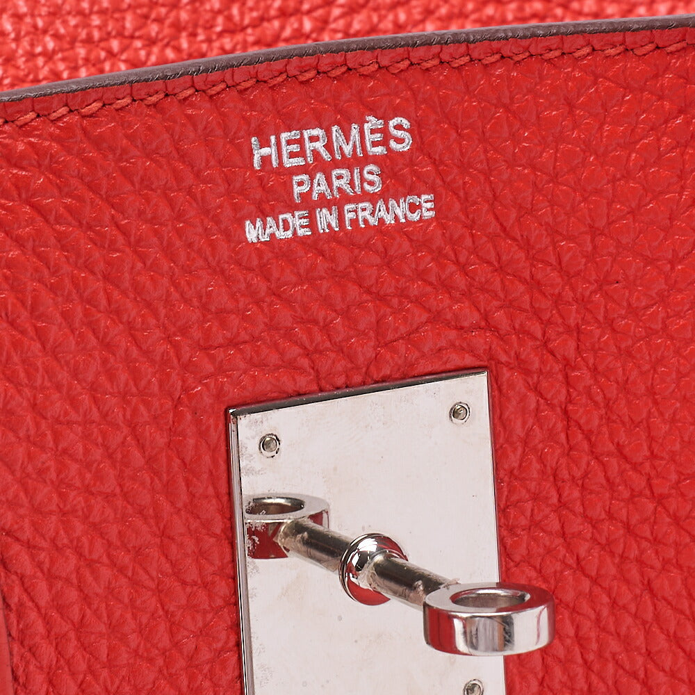 HERMES Birkin 35 Handbag Tryon Rose Jaipur  Silver-Tone Hardware, Pre-Owned