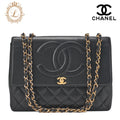 CHANEL Shoulder Bag Big Coco Turnlock Matelassé Black Gold-Tone Hardware, Pre-Owned