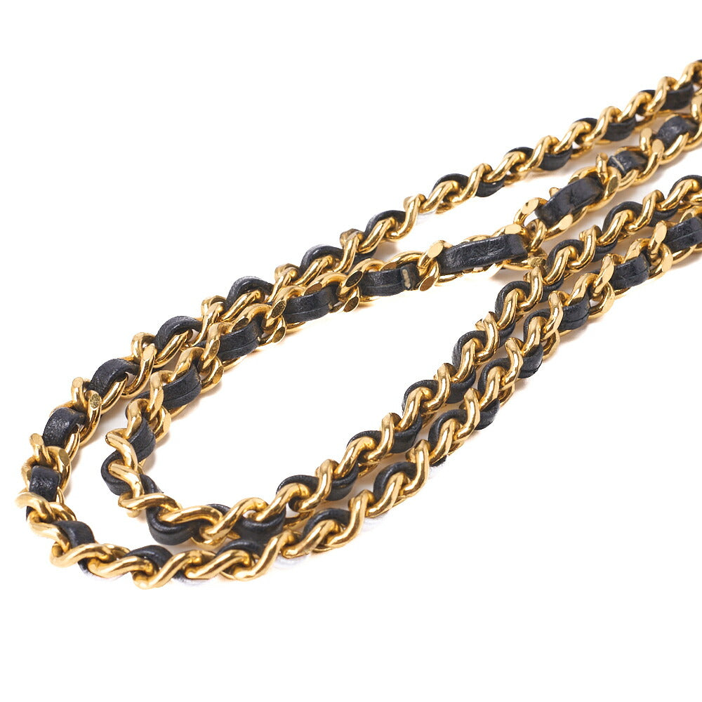 CHANEL Shoulder Bag Chain Wallet Caviar Black Gold-Tone Hardware, Pre-Owned