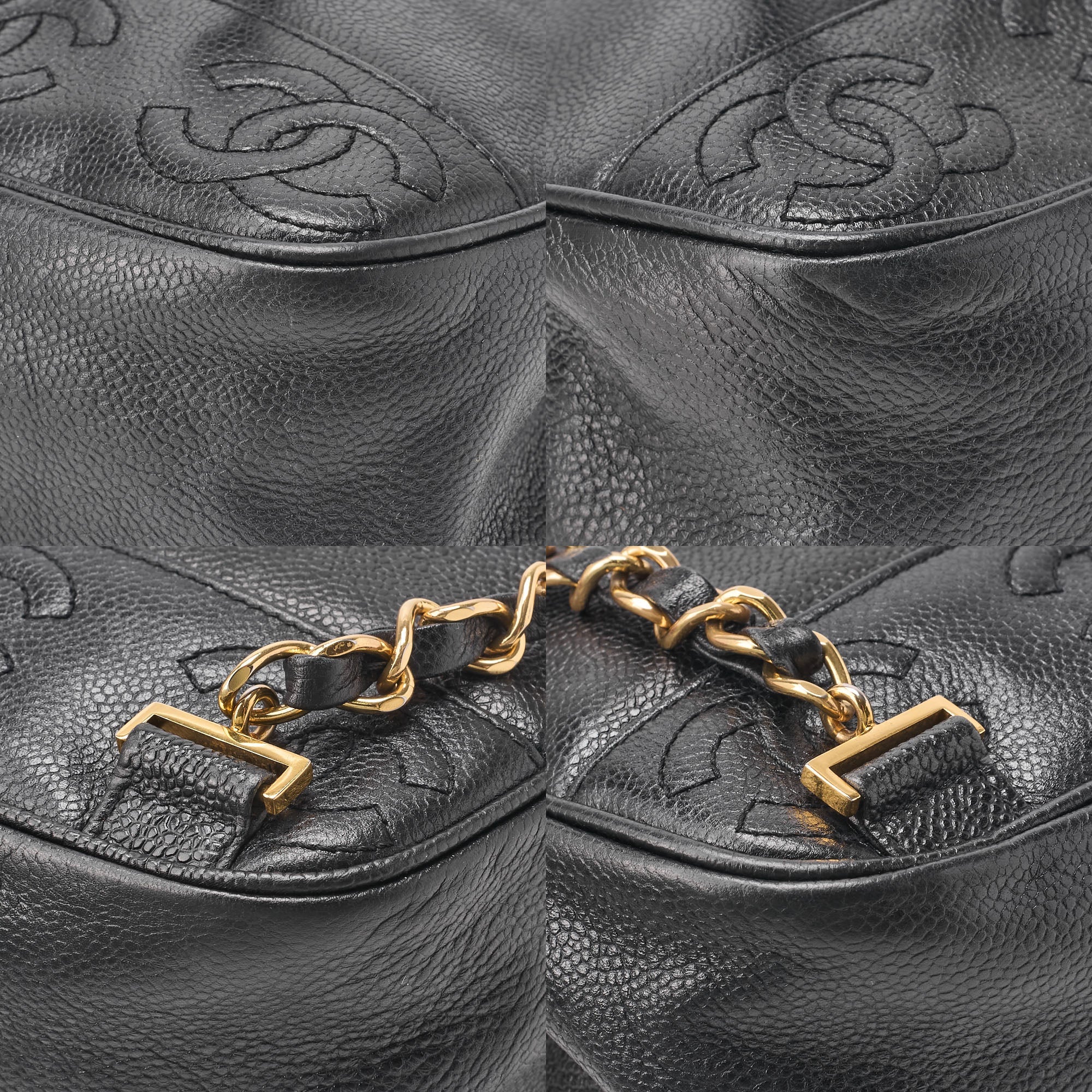 CHANEL Shoulder Bag Backpack Lambskin Triple Coco Turnlock Black Gold-Tone Hardware, Pre-Owned