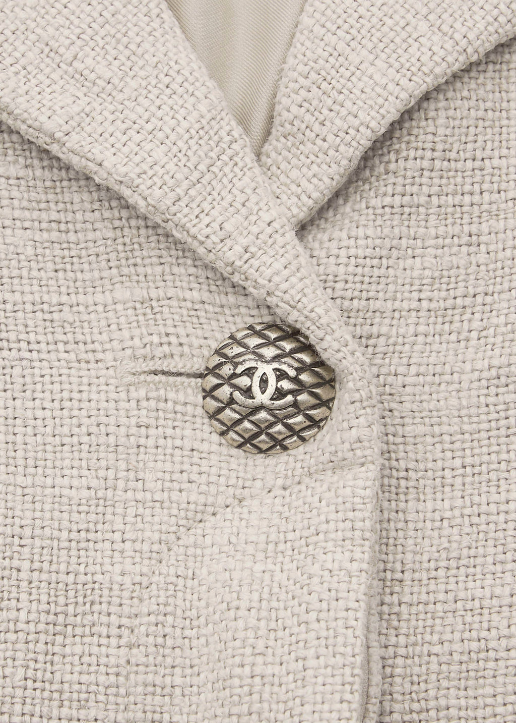 CHANEL Coco Button Jacket 36 Beige Top Long Sleeve Blouson Cut-and-Sew Outerwear Branded Gold-Tone Hardware, Pre-Owned
