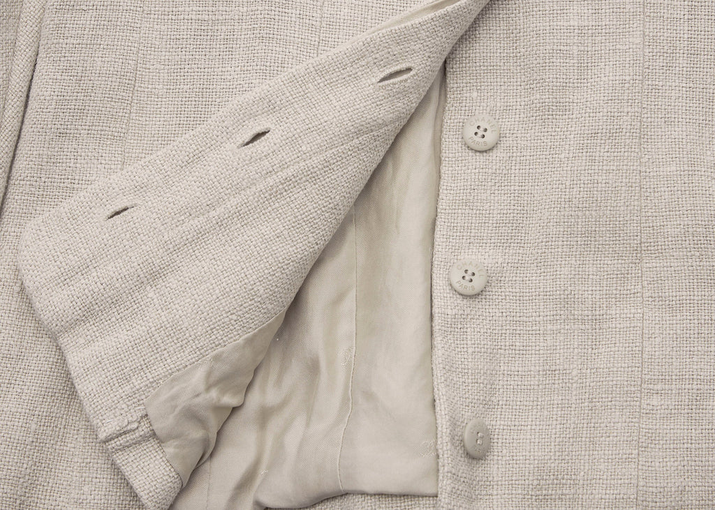 CHANEL Coco Button Jacket 36 Beige Top Long Sleeve Blouson Cut-and-Sew Outerwear Branded Gold-Tone Hardware, Pre-Owned