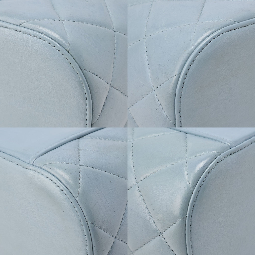 CHANEL Coco Mark Circle Coco Drawstring Shoulder Bag Lambskin White Gold-Tone Hardware, Pre-Owned