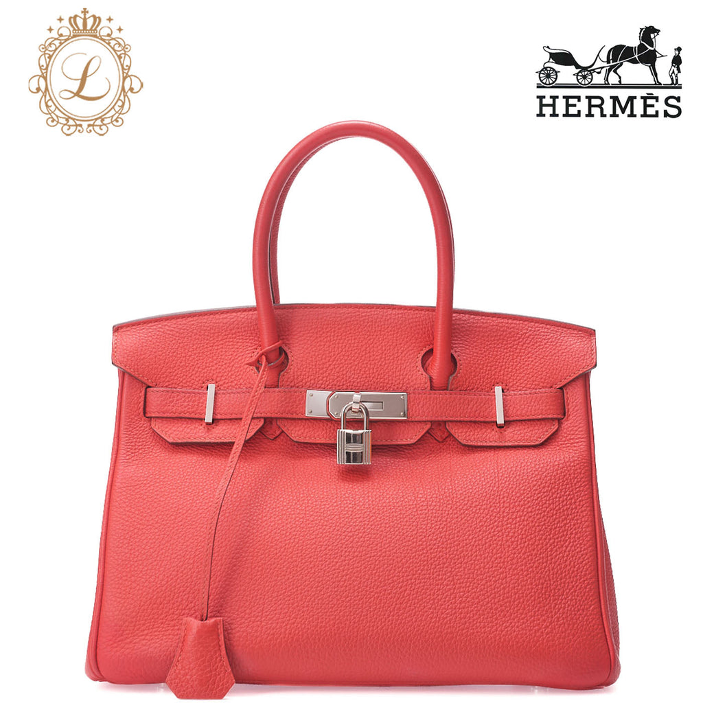 HERMES Birkin 30 Handbag Togo RoseJaipur Silver-Tone Hardware, Pre-Owned