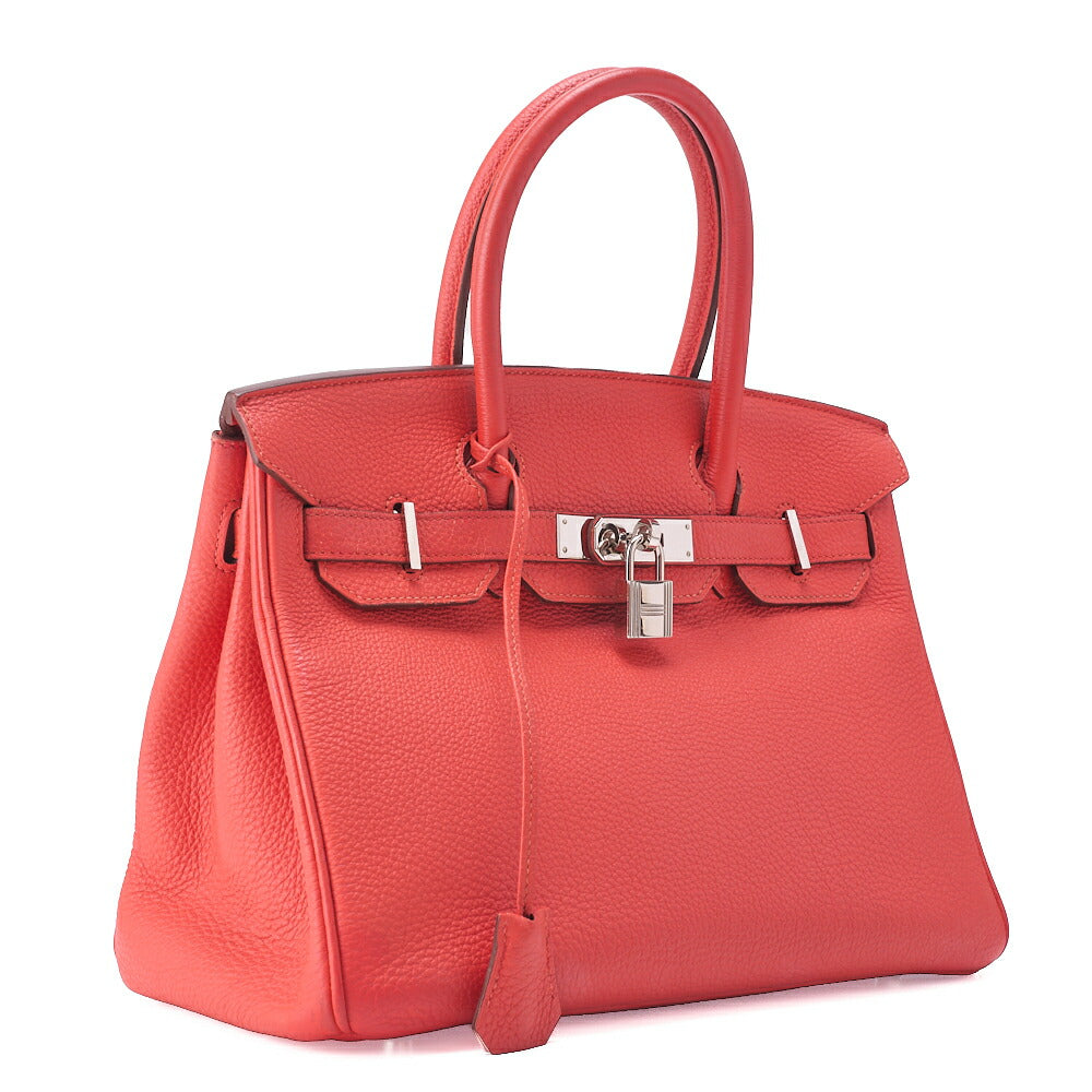 HERMES Birkin 30 Handbag Togo RoseJaipur Silver-Tone Hardware, Pre-Owned