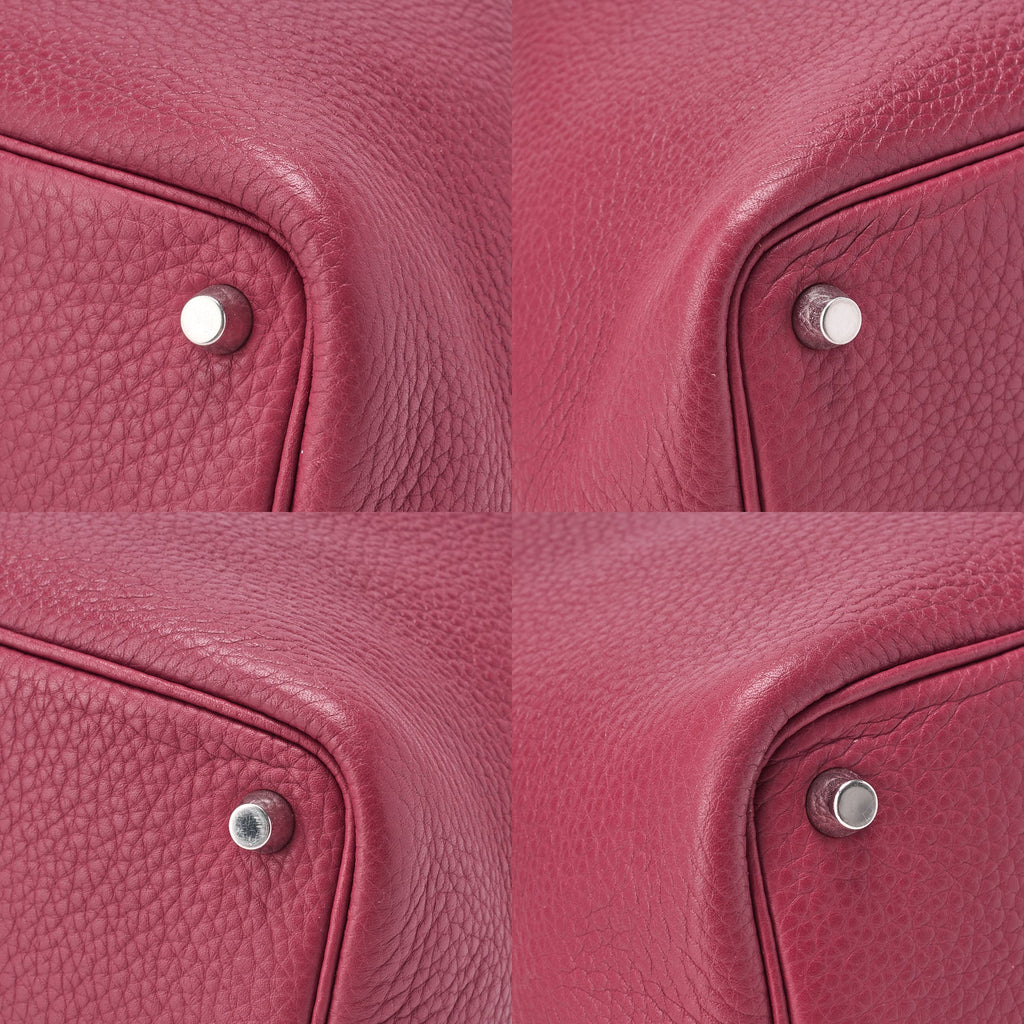 HERMES Picotan Lock PM Handbag Tryon Clemence Rouge casaque Silver-Tone Hardware, Pre-Owned