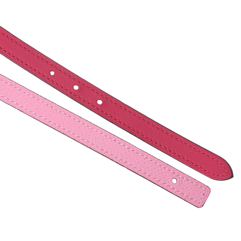 HERMES H au Carré Belt in Veau Swift × Veau Epsom – Pink with Gold-Tone Hardware, Pre-Owned