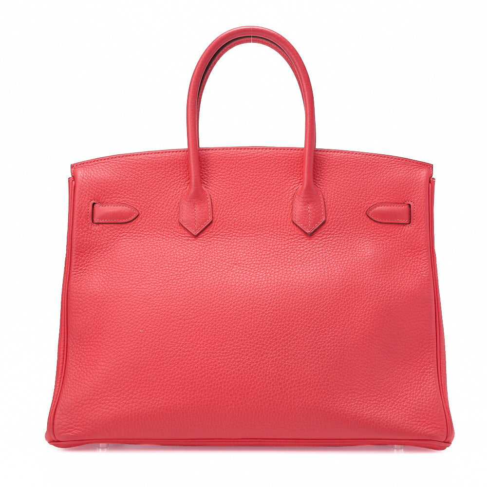 HERMES Birkin 35 Handbag Taurillon Clemence Bougainvillea Silver-Tone Hardware, Pre-Owned