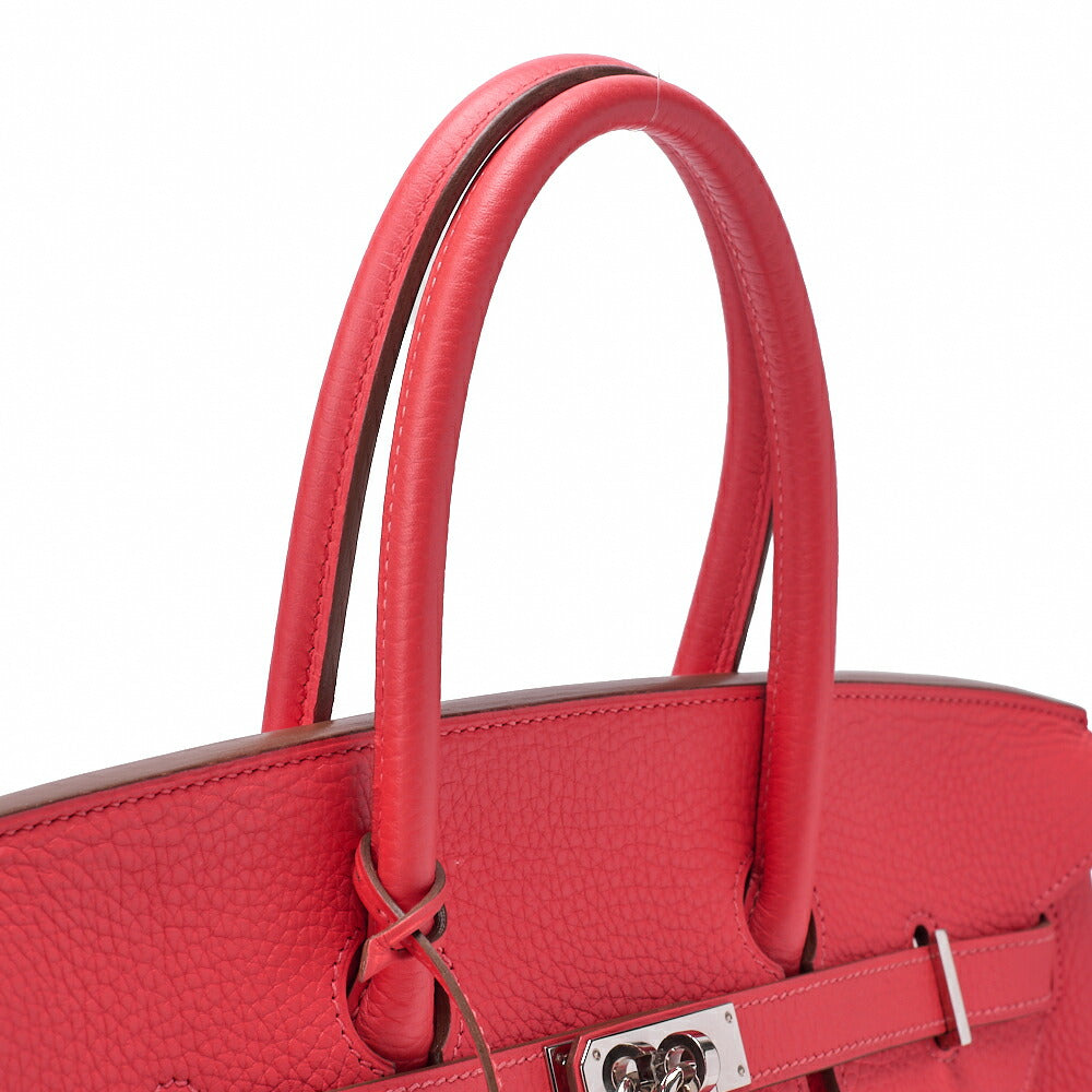 HERMES Birkin 35 Handbag Taurillon Clemence Bougainvillea Silver-Tone Hardware, Pre-Owned