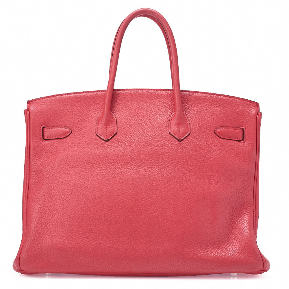 HERMES Birkin 35 Handbag Taurillon Clemence Bougainvillea Silver-Tone Hardware, Pre-Owned