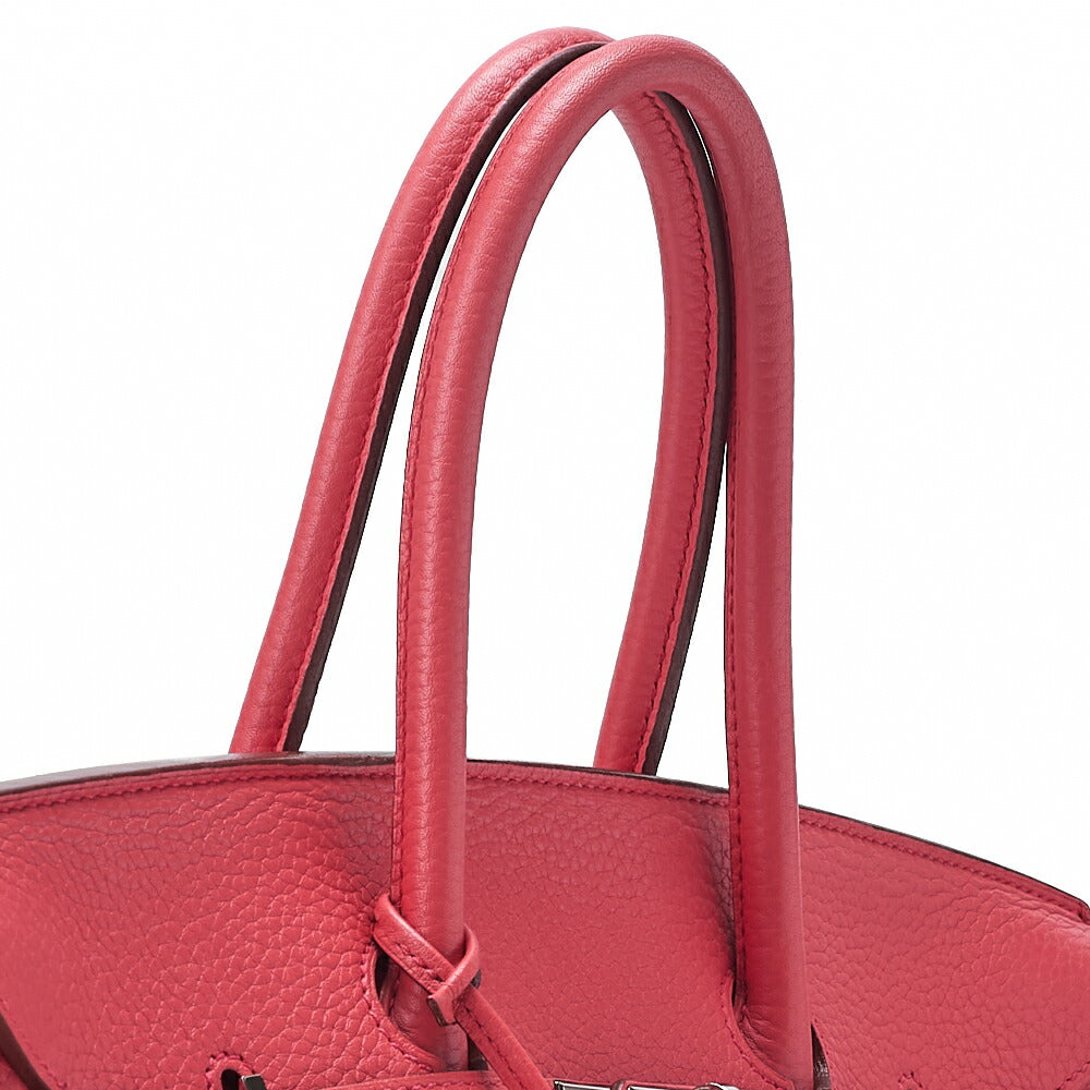 HERMES Birkin 35 Handbag Taurillon Clemence Bougainvillea Silver-Tone Hardware, Pre-Owned