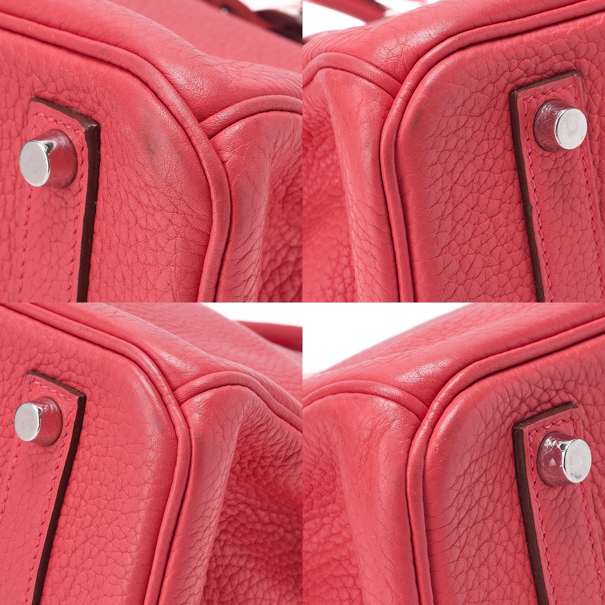 HERMES Birkin 35 Handbag Taurillon Clemence Bougainvillea Silver-Tone Hardware, Pre-Owned